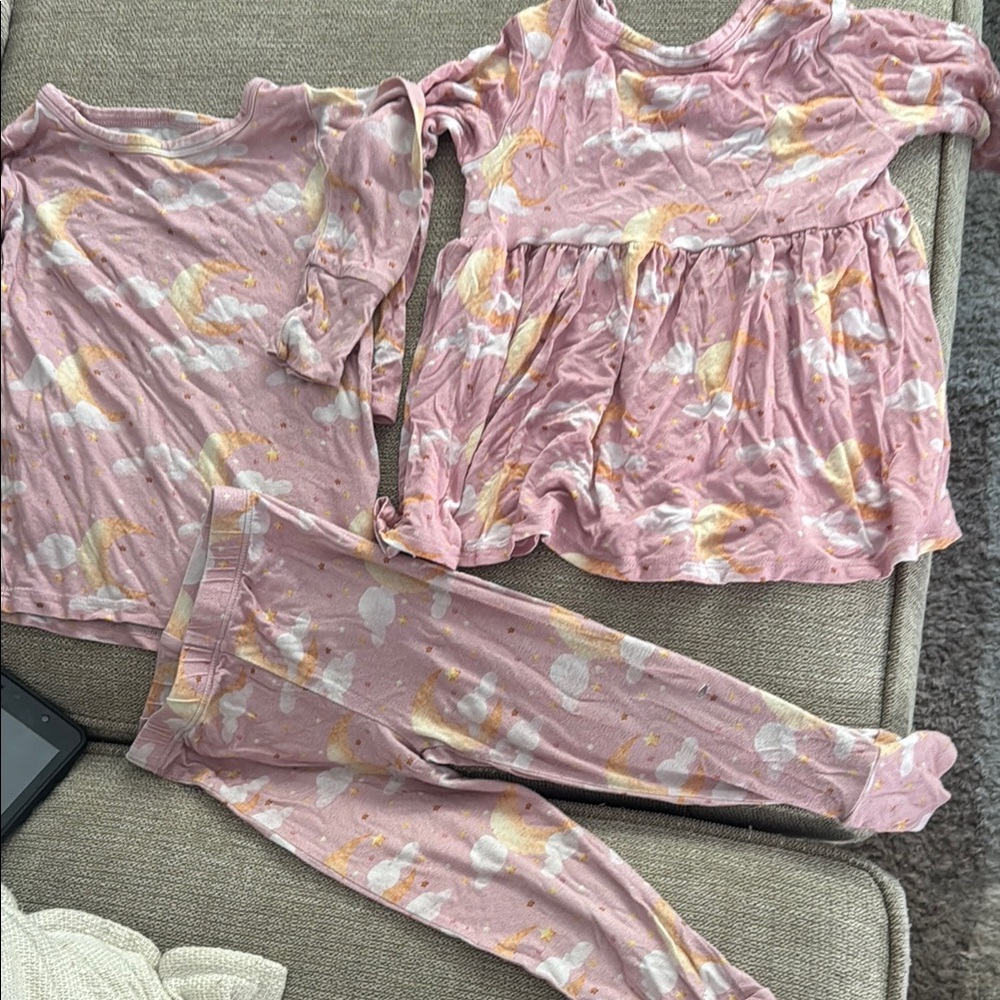 Posh peanut 3 pieces Pink Kids Pajamas Set and dress
